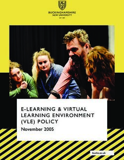 E-LE ARNING & VIRTUAL LE ARNING ENVIRONMENT ( VLE) POLICY - November 2005 bucks.ac.uk