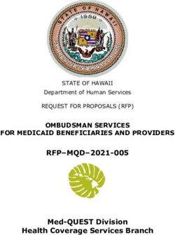 OMBUDSMAN SERVICES FOR MEDICAID BENEFICIARIES AND PROVIDERS RFP-MQD-2021-005 - Med-QUEST Division Health Coverage Services Branch - Hawaii.gov