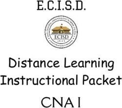 CNA I Distance Learning Instructional Packet - E.C.I.S.D - East Central ISD