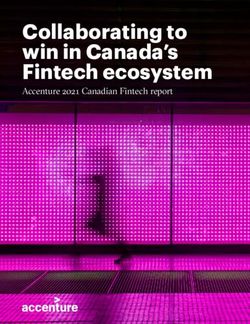 Collaborating to win in Canada's Fintech ecosystem - Accenture 2021 Canadian Fintech report