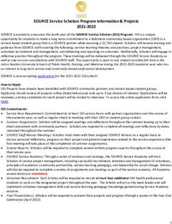 SOURCE Service Scholars Program Information & Projects 2021-2022