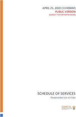 SCHEDULE OF SERVICES FRAMEWORK FOR SECTORS - APRIL 25, 2020 (11H00AM) PUBLIC VERSION - Dti