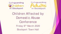 Children Affected by Domestic Abuse Conference - Stockport Town Hall Friday 6th March 2020
