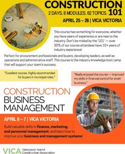 CONSTRUCTION 101 - CONSTRUCTION BUSINESS MANAGEMENT - Vancouver Island Construction Association