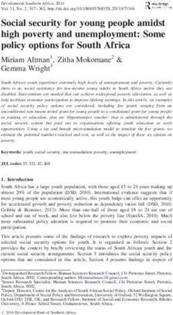 Social security for young people amidst high poverty and unemployment: Some policy options for South Africa