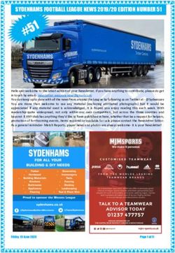 SYDENHAMS FOOTBALL LEAGUE NEWS 2019/20 EDITION NUMBER 51