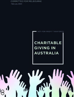CHARITABLE GIVING IN AUSTRALIA - COMMITTEE FOR MELBOURNE February 2020