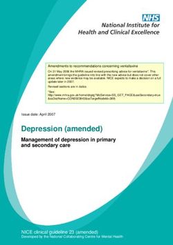 Depression (amended) Management of depression in primary and secondary care
