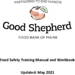 Food Safety Training Manual and Workbook Updated: May 2021
