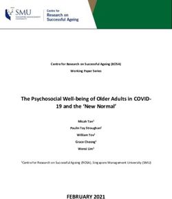 FEBRUARY 2021 - The Psychosocial Well-being of Older Adults in COVID- 19 and the 'New Normal'
