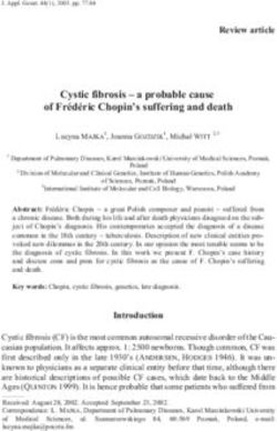 Cystic fibrosis - a probable cause of Frédéric Chopin's suffering and death