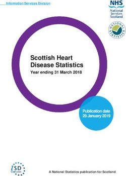 Scottish Heart Disease Statistics - Year ending 31 March 2018 Publication date 29 January 2019 - ISD Scotland