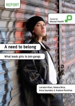 A need to belong - REPORT - What leads girls to join gangs - Centre for ...