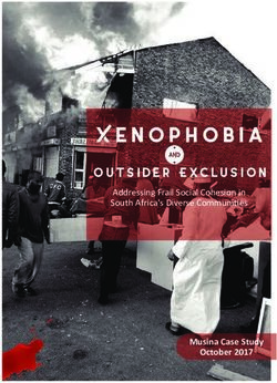 Xenophobia Outsider Exclusion - Musina Case Study October 2017 - Freedom House