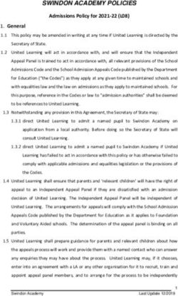 SWINDON ACADEMY POLICIES - Admissions Policy for 2021-22 (L08)