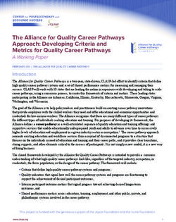 The Alliance for Quality Career Pathways Approach: Developing Criteria and Metrics for Quality Career Pathways