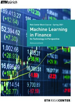 Machine Learning in Finance - Risk Center Block Course - Spring 2021 Its Technology in Perspective - ETH Zürich