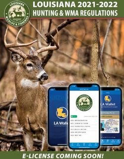 HUNTING & WMA REGULATIONS - LOUISIANA 2021-2022 - E-LICENSE COMING SOON!