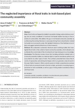THE NEGLECTED IMPORTANCE OF FLORAL TRAITS IN TRAIT-BASED PLANT COMMUNITY ASSEMBLY - UFZ