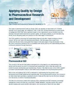 Applying Quality by Design to Pharmaceutical Research and Development
