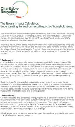 The Reuse Impact Calculator: Understanding the environmental impacts of household reuse - Charitable Recycling Australia