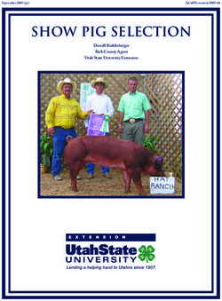 SHOW PIG SELECTION Darrell Rothlisberger Rich County Agent Utah State ...