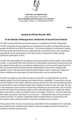 Leaving Certificate Results, 2021 To the Boards of Management /Authorities of Second Level Schools