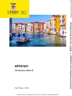 ARTS1621 Introductory Italian B - Term Three // 2019 - UNSW Arts & Social Sciences