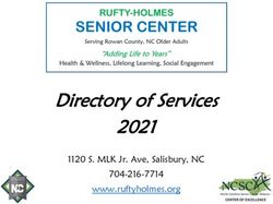 Directory of Services 2021 - 1120 S. MLK Jr. Ave, Salisbury, NC 704-216-7714 www.ruftyholmes.org - Rufty-Holmes Senior Center