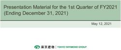 Presentation Material for the 1st Quarter of FY2021 (Ending December 31, 2021) - May 12, 2021