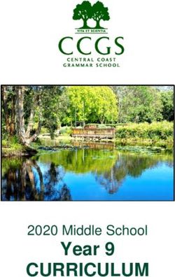 CURRICULUM Year 9 2020 Middle School