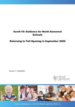 Covid-19: Guidance for North Somerset Schools Returning to Full Opening in September 2020