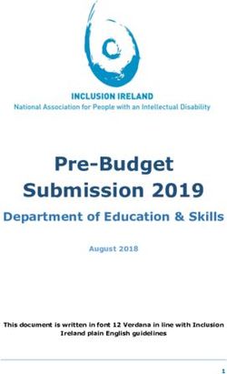 Pre-Budget Submission 2019 - Department of Education & Skills August 2018 - Inclusion Ireland