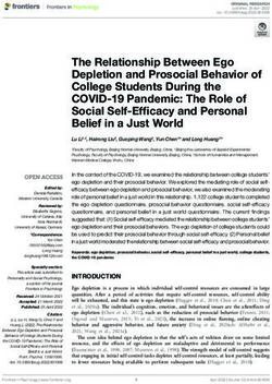 The Relationship Between Ego Depletion and Prosocial Behavior of College Students During the COVID-19 Pandemic: The Role of Social Self-Efficacy ...