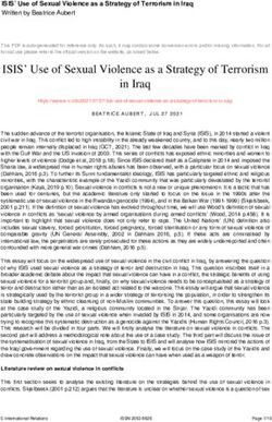 ISIS' Use of Sexual Violence as a Strategy of Terrorism in Iraq