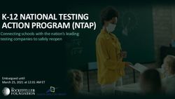 K-12 NATIONAL TESTING ACTION PROGRAM (NTAP) - Connecting schools with the nation's leading testing companies to safely reopen - The ...