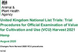 United Kingdom National List Trials: Trial Procedures for Official Examination of Value for Cultivation and Use (VCU) Harvest 2021 - Hemp August ...