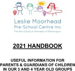 2021 HANDBOOK USEFUL INFORMATION FOR PARENTS & GUARDIANS OF CHILDREN IN OUR 3 AND 4 YEAR OLD GROUPS - LESLIE MOORHEAD PRE ...