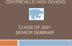 CLASS OF 2021 SENIOR SEMINAR - CENTREVILLE HIGH SCHOOL