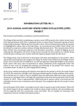 INFORMATION LETTER NO. 1 2019 ANNUAL SANITARY SEWER CURED IN PLACE PIPE (CIPP) PROJECT