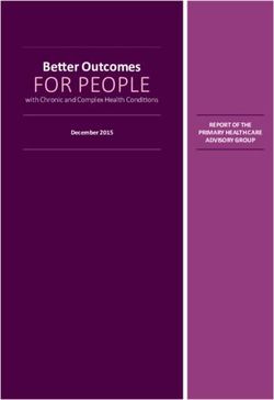 FOR PEOPLE Better Outcomes - REPORT OF THE PRIMARY HEALTH CARE ADVISORY GROUP