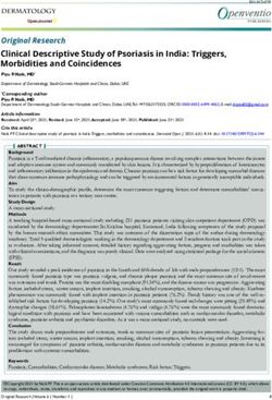 Original Research Clinical Descriptive Study of Psoriasis in India: Triggers, Morbidities and Coincidences - Openventio ...