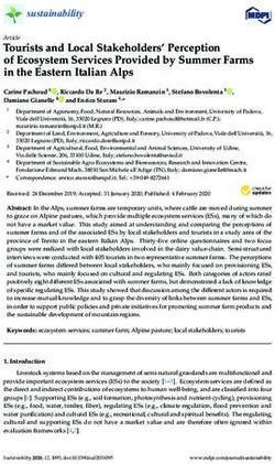 Tourists and Local Stakeholders' Perception of Ecosystem Services Provided by Summer Farms in the Eastern Italian Alps - MDPI