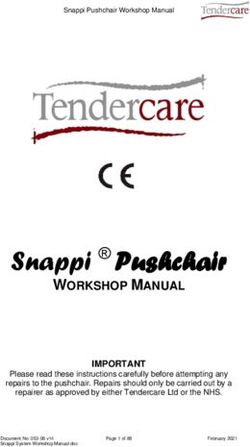 Snappi Pushchair WORKSHOP MANUAL - Tendercare Ltd