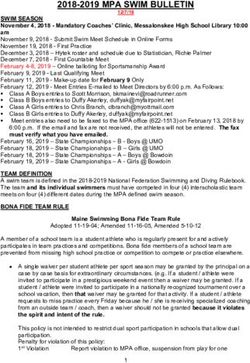 2018-2019 MPA SWIM BULLETIN - Maine Principals Association