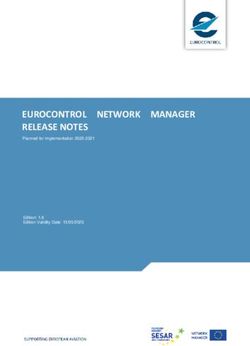 EUROCONTROL NETWORK MANAGER RELEASE NOTES - Planned for implementation 2020-2021 Edition: 1.6 Edition Validity Date: 15/05/2020