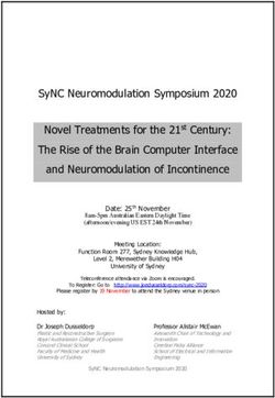 SYNC NEUROMODULATION SYMPOSIUM 2020 NOVEL TREATMENTS FOR THE 21ST CENTURY: THE RISE OF THE BRAIN COMPUTER INTERFACE