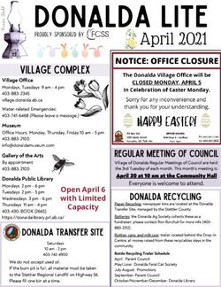 April 2021 - Open April 6 with Limited Capacity - Village of Donalda