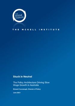 Stuck in Neutral The Policy Architecture Driving Slow Wage Growth in Australia Edward Cavanough, Director of Policy June 2021