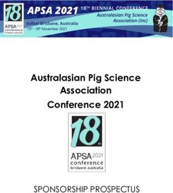 Australasian Pig Science Association Conference 2021 - SPONSORSHIP PROSPECTUS 15th-19th November 2021